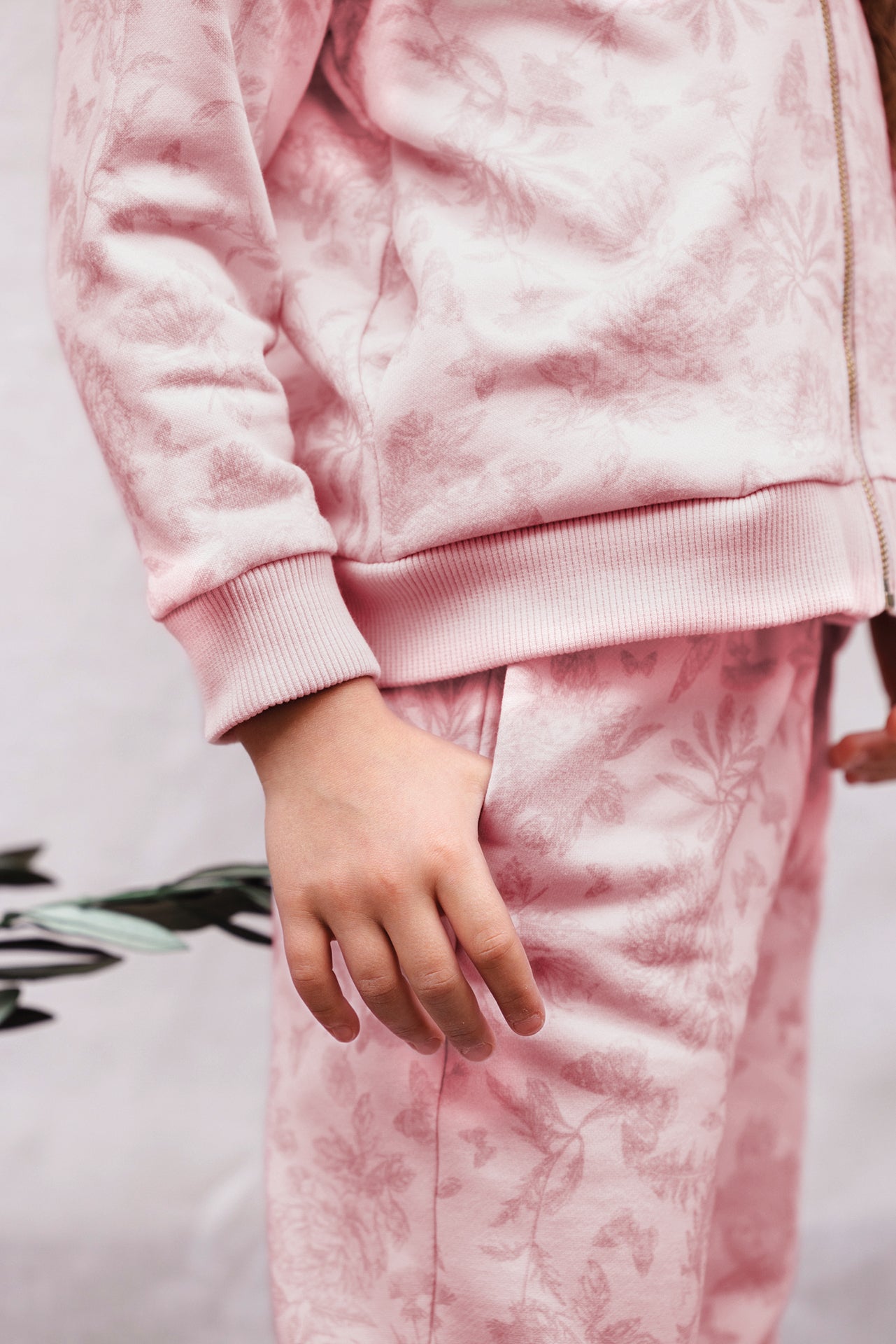 Ensemble Jogging - Rose 100% coton imprime illustration Toile de jouy