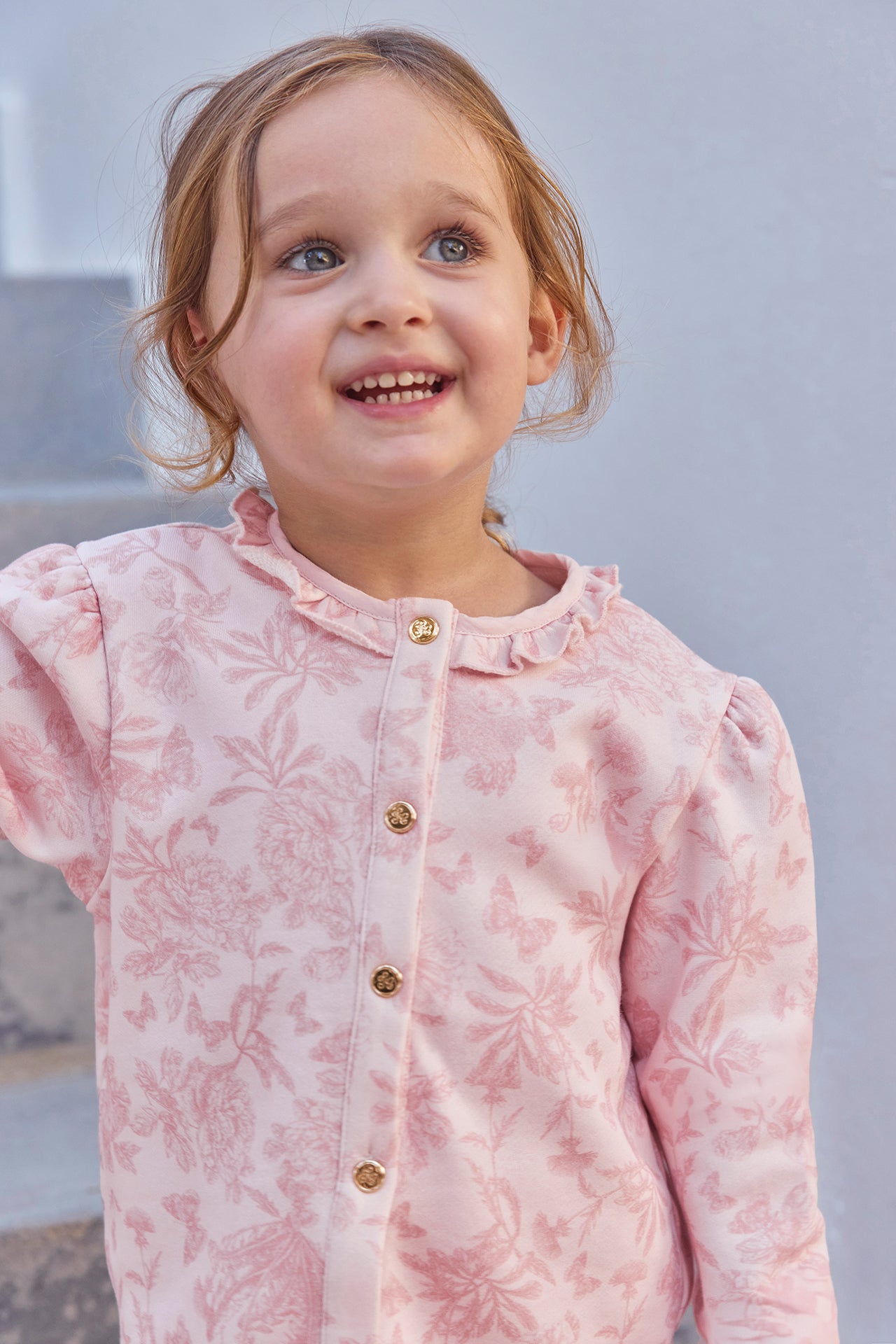 Ensemble Jogging - Rose pâle 100% coton imprimé illustration Toile de Jouy