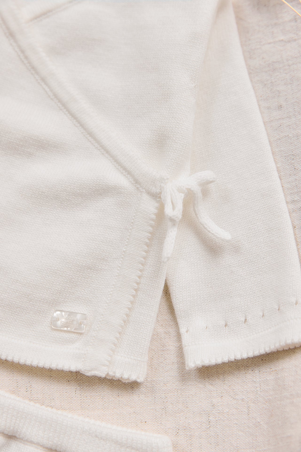 Ensemble long - Ecru coton cache-cœur