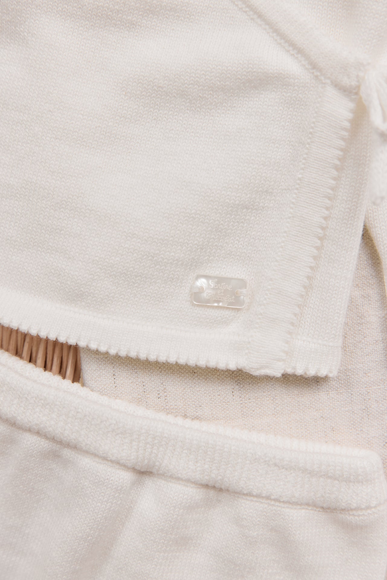 Ensemble long - Ecru coton cache-cœur