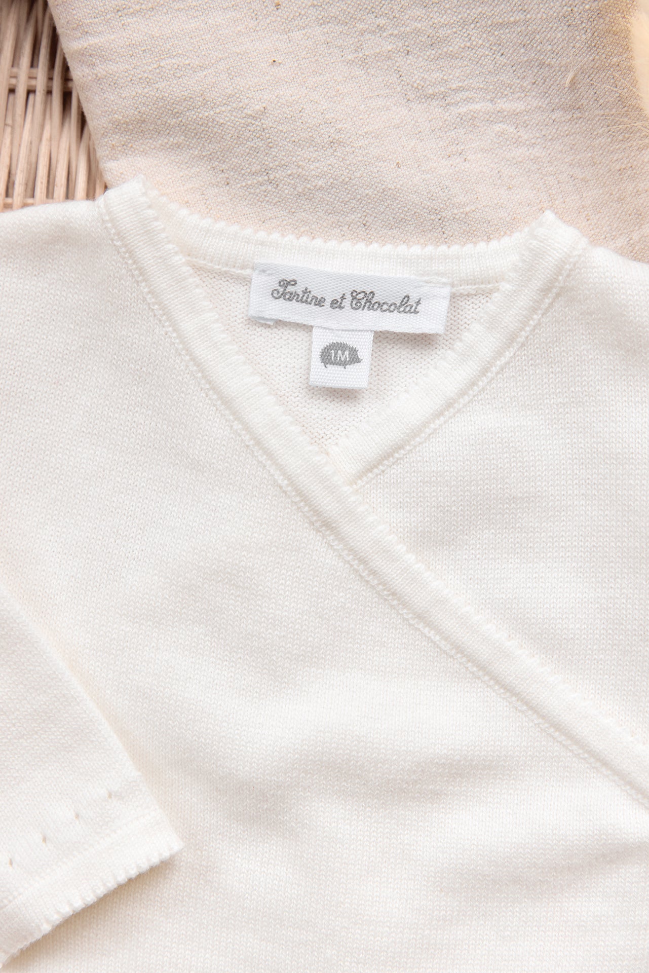 Ensemble long - Ecru coton cache-cœur