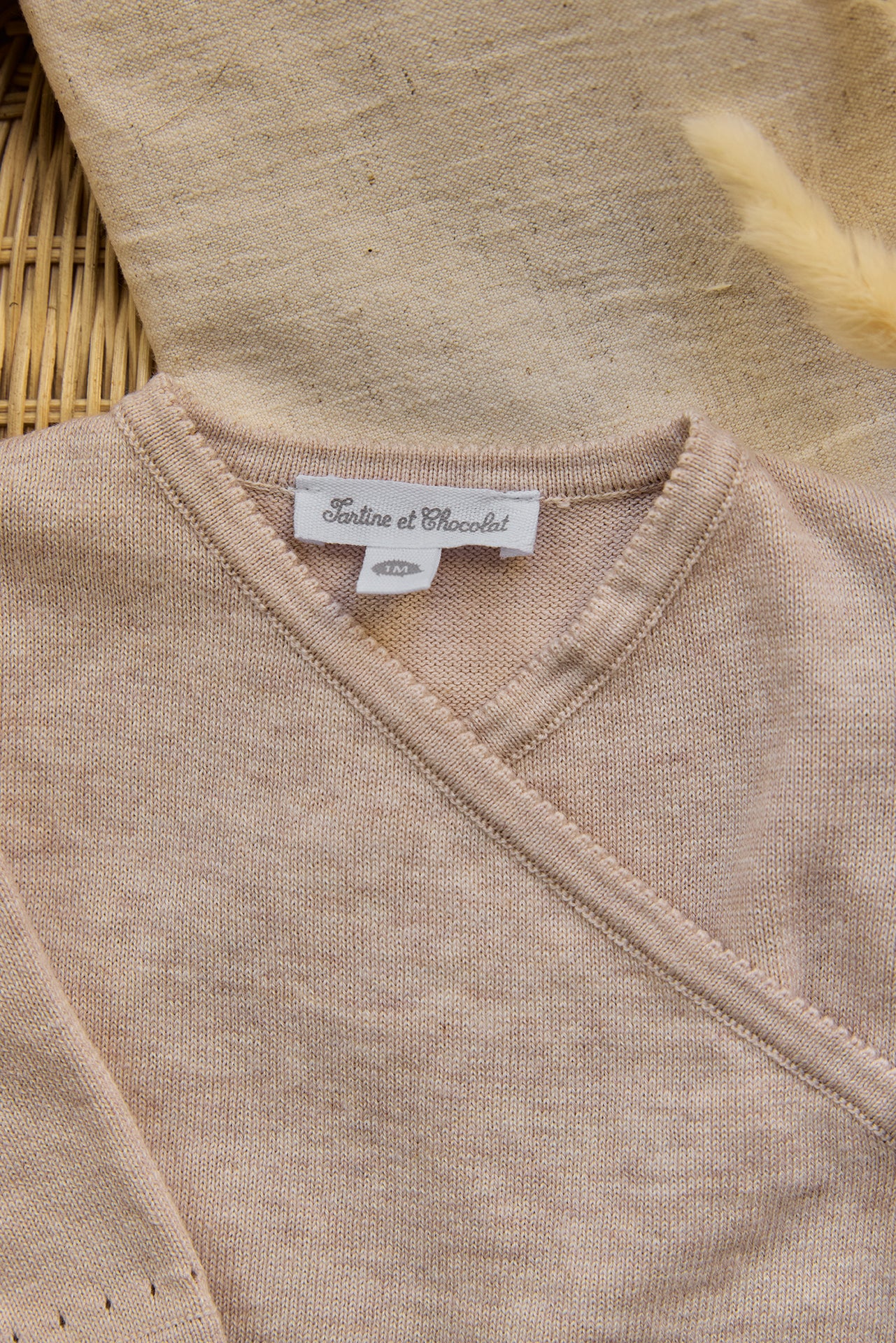 Outfit Lang - Beige Heidekraut-Wickel