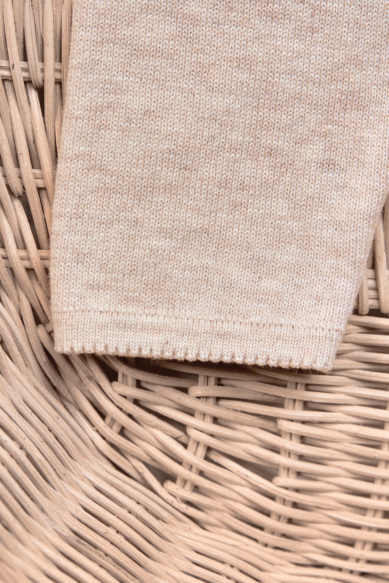 Ensemble long - Beige chiné coton cache-cœur