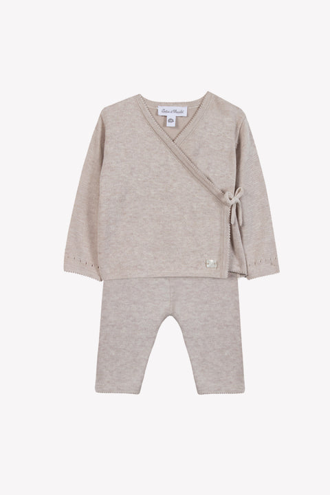 Insiemi Lungo - Beige involucro di cotone erica - Image principale