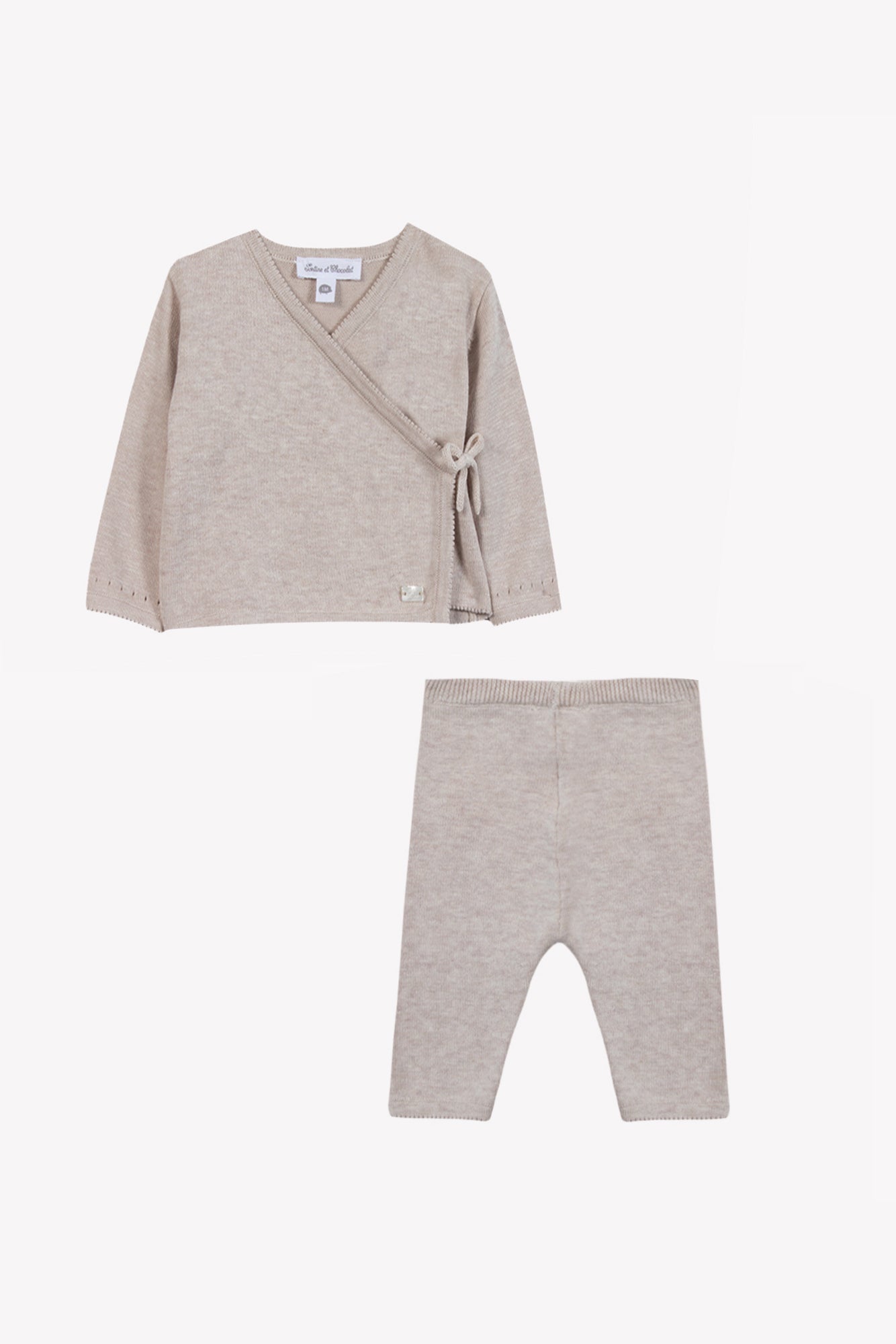 Outfit Lang - Beige Heidekraut-Wickel