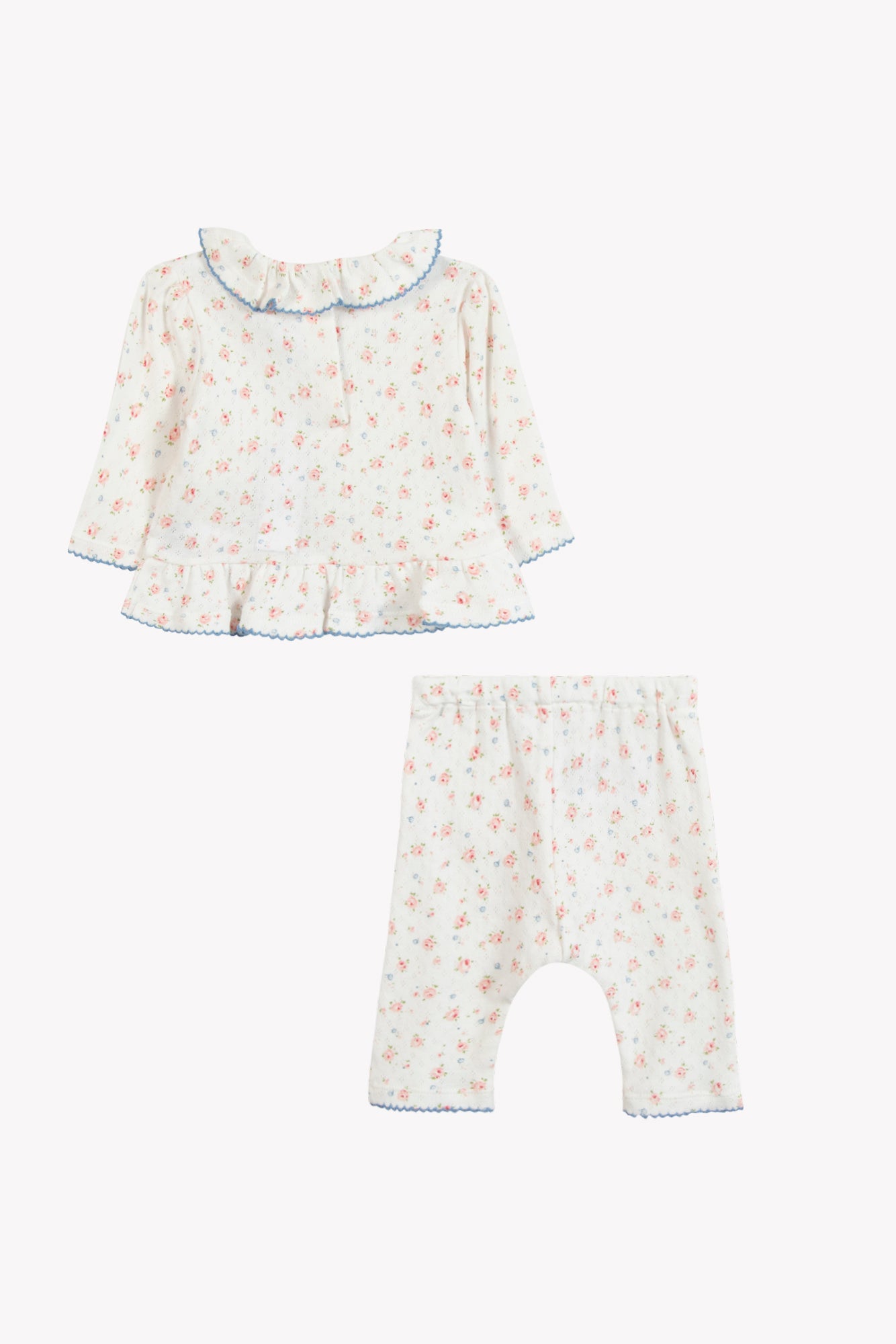 Outfit Lang - Ecru florale Baumwolle