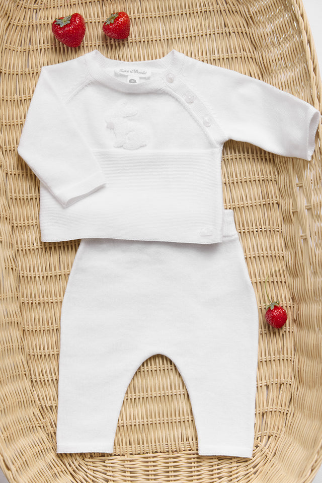 Outfit Lang - Ecru Stickerei Kaninchen - Image principale