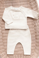 Ensemble long - Ecru broderie lapin