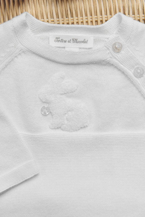 Outfit Lang - Ecru Stickerei Kaninchen - Image principale