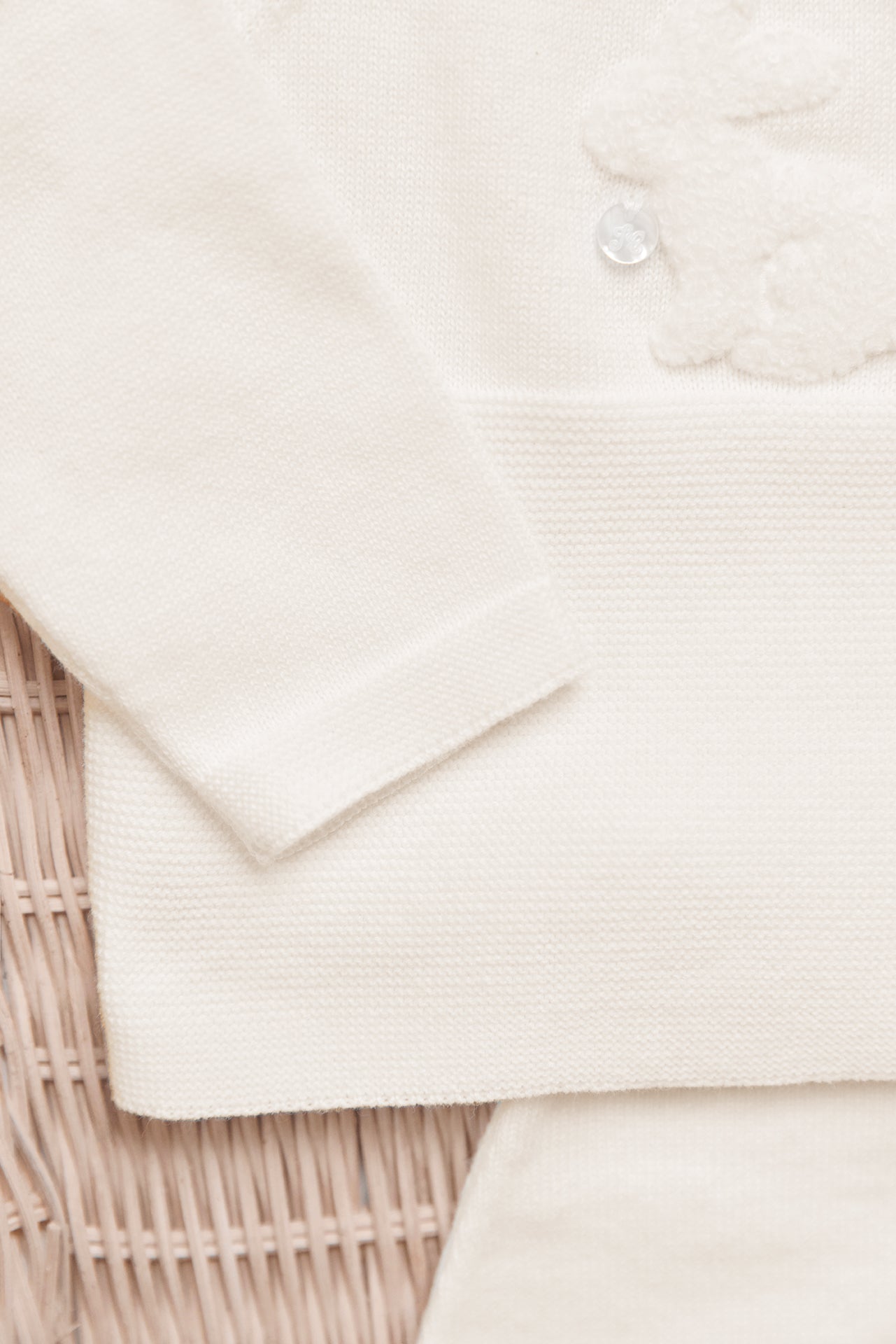 Ensemble long - Ecru broderie lapin