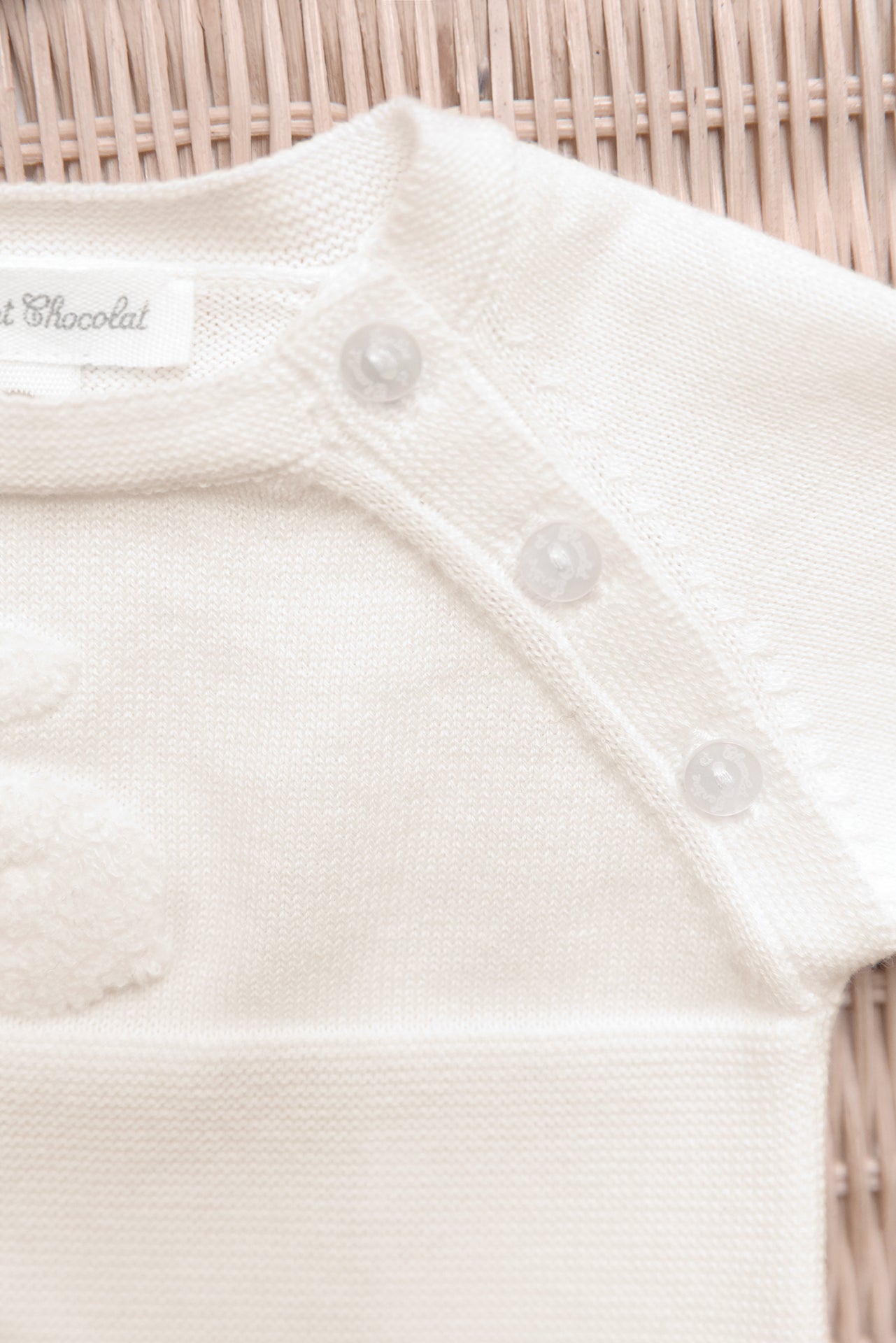 Ensemble long - Ecru broderie lapin