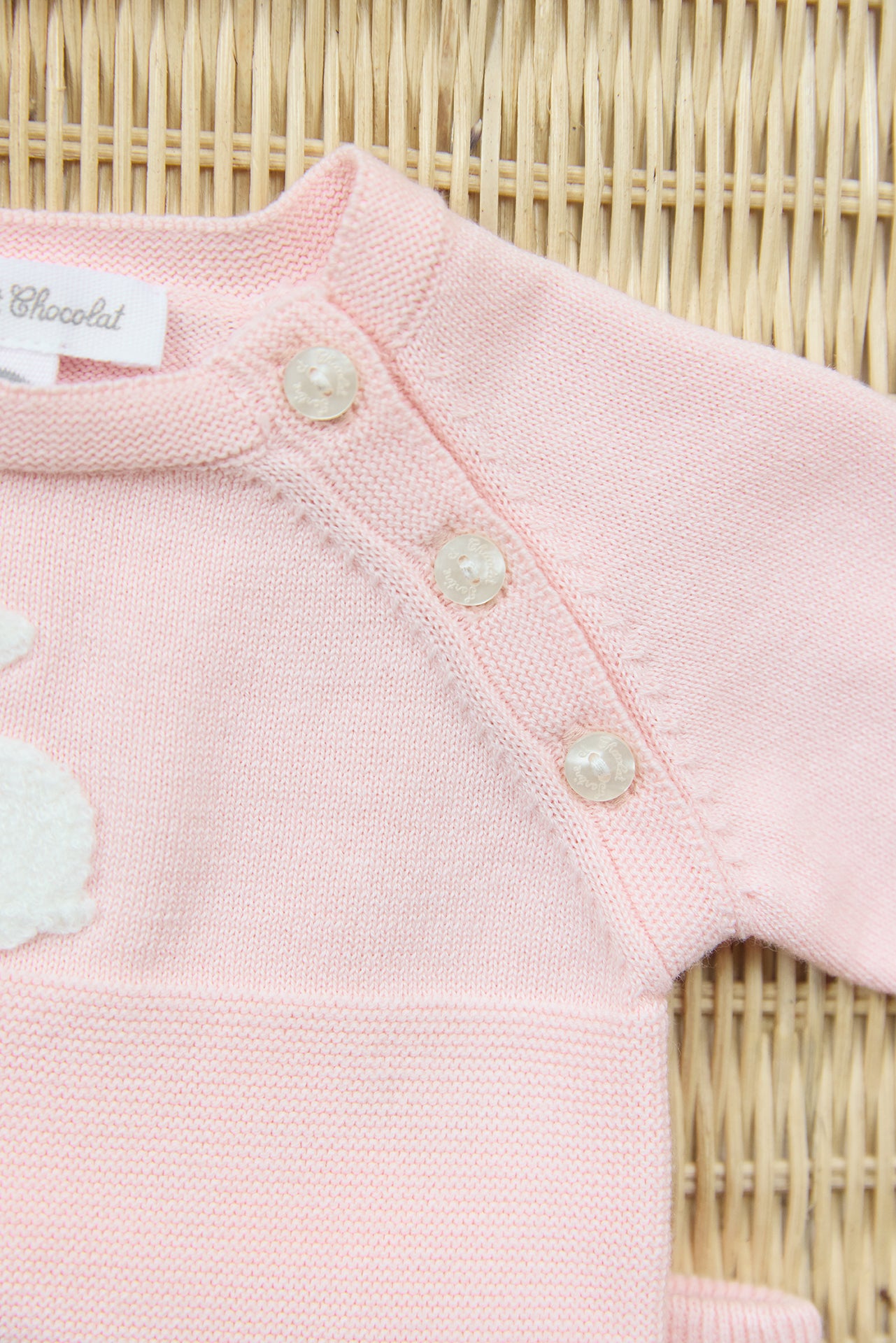 Outfit Lang - Rosa Stickerei Kaninchen