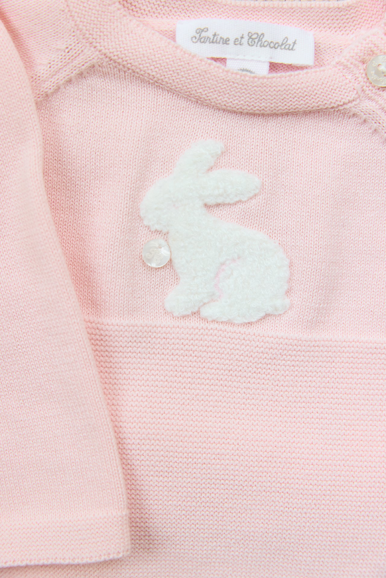 Outfit Lang - Rosa Stickerei Kaninchen