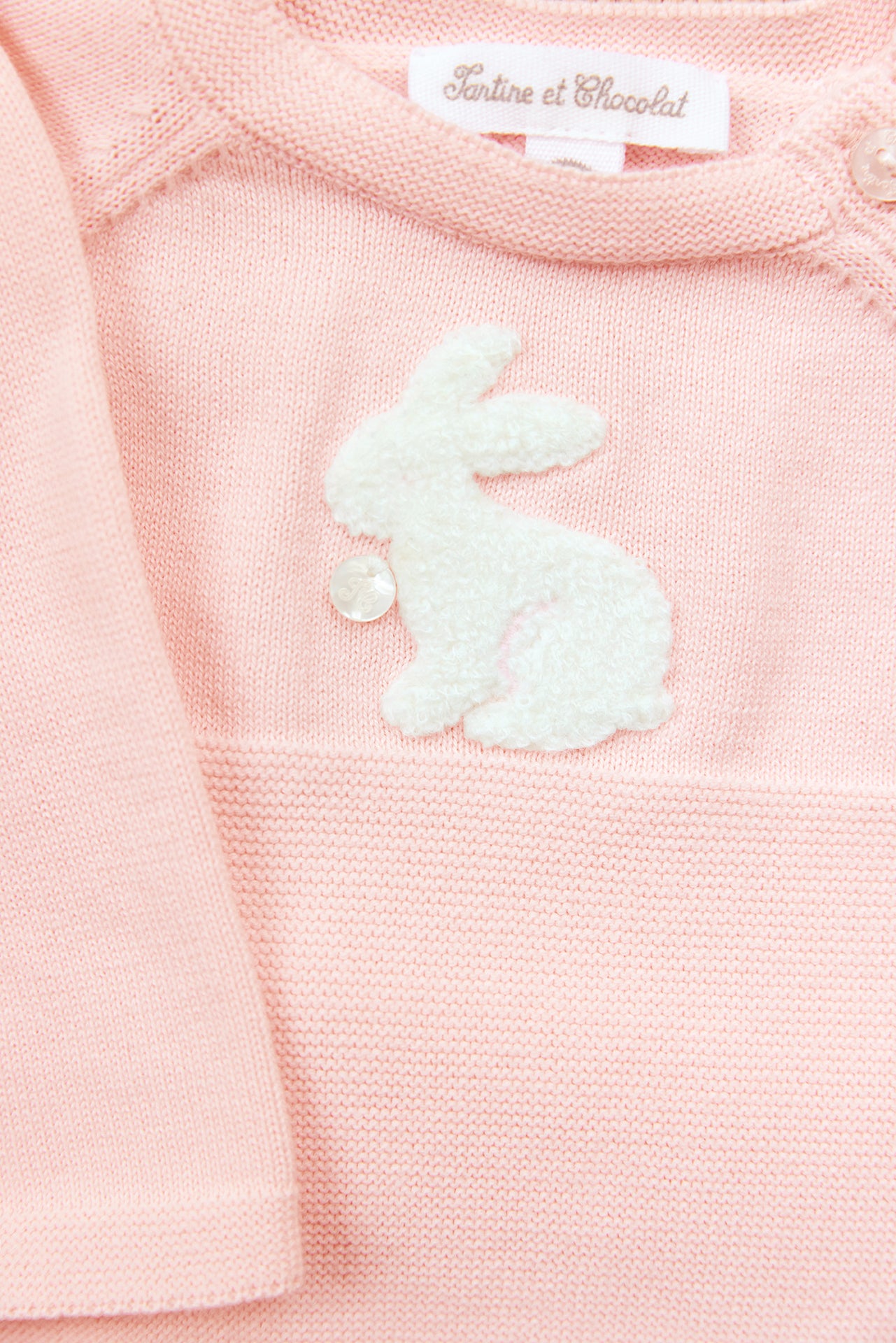 Ensemble long - Rose broderie lapin