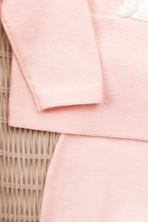 Ensemble long - Rose broderie lapin - Image principale