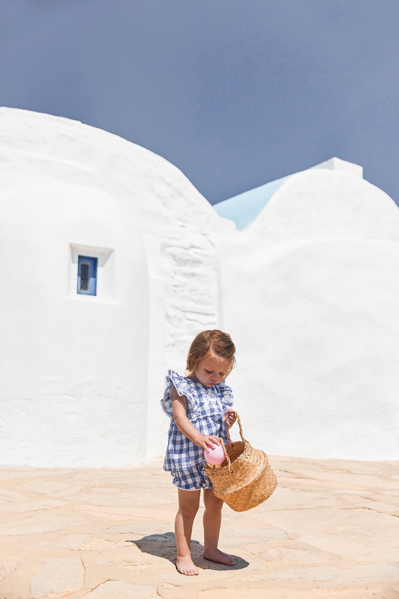 Insiemi breve - Blu modello in cotone elettrico Vichy