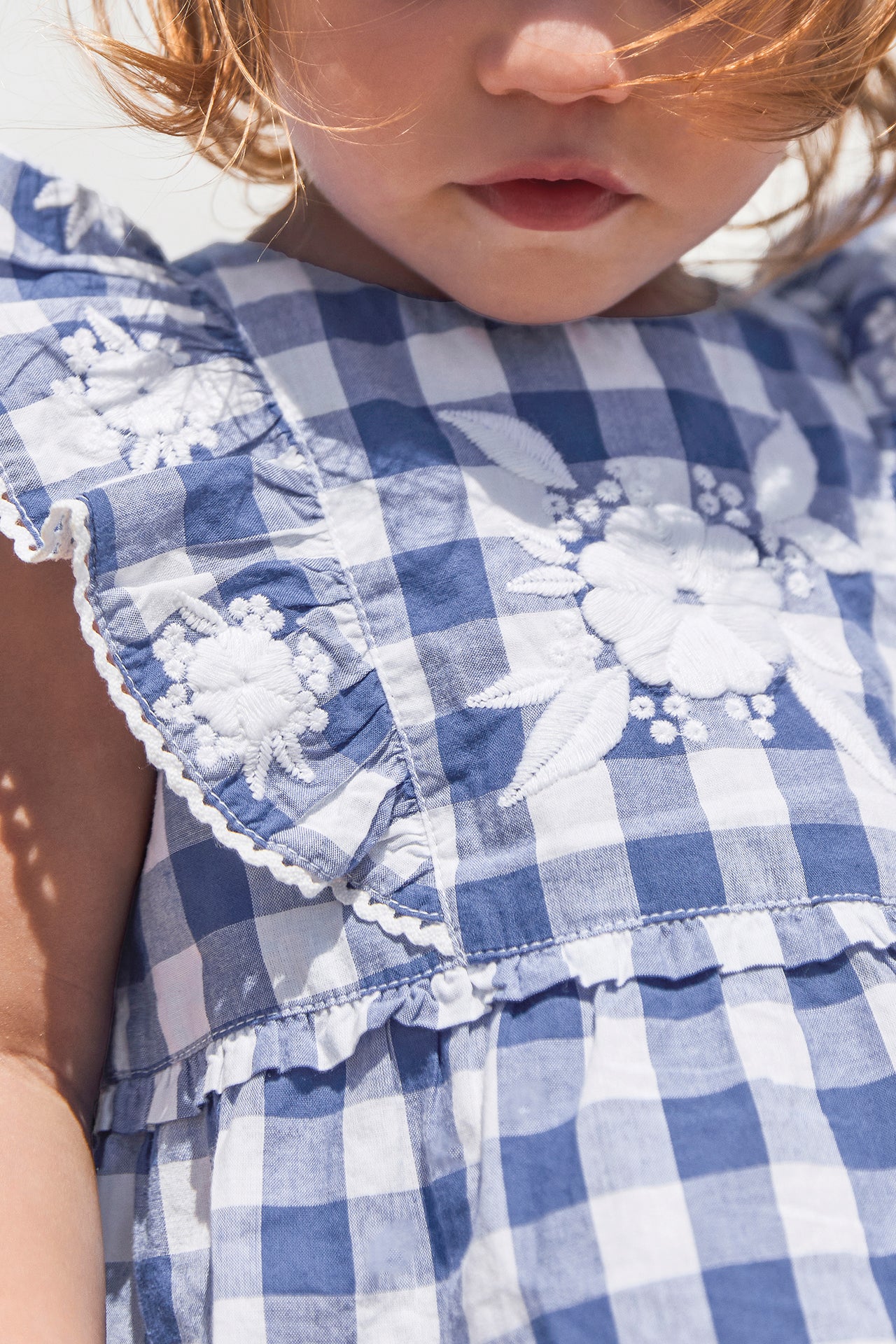 Insiemi breve - Blu modello in cotone elettrico Vichy