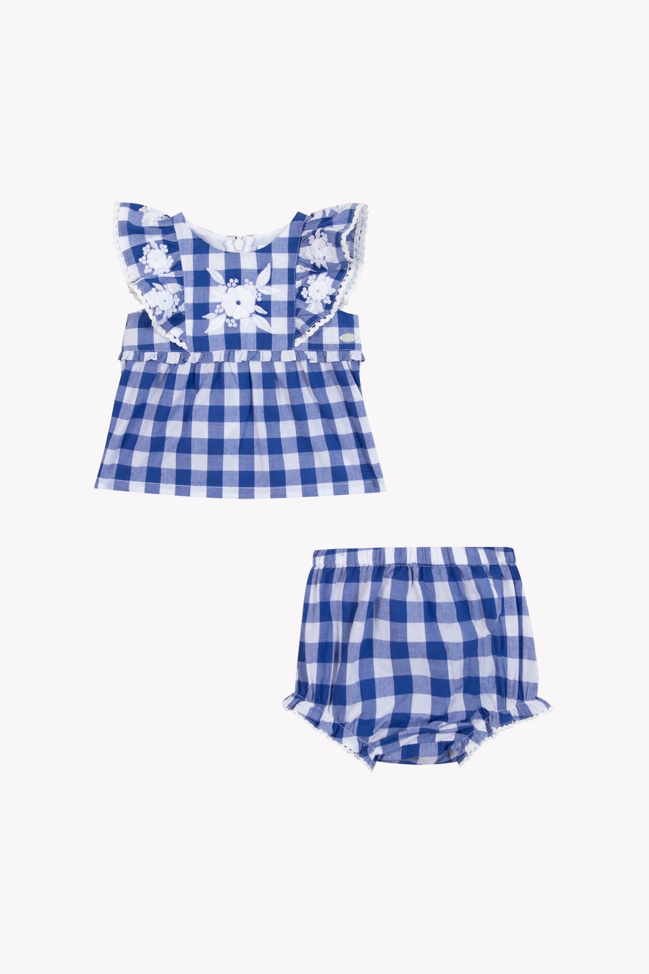 Outfit short - Blue electric cotton pattern Two-tone gingham