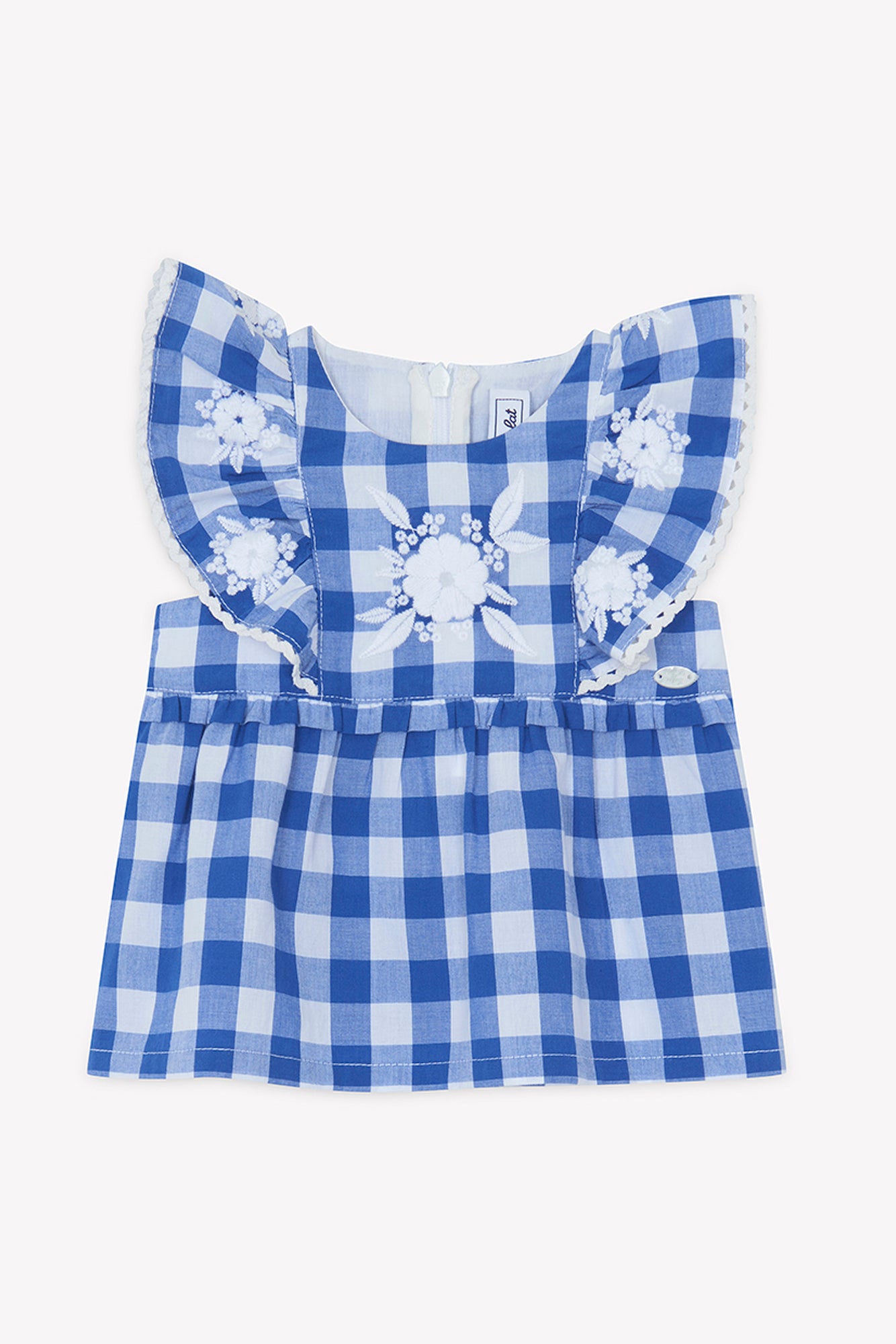 Insiemi breve - Blu modello in cotone elettrico Vichy