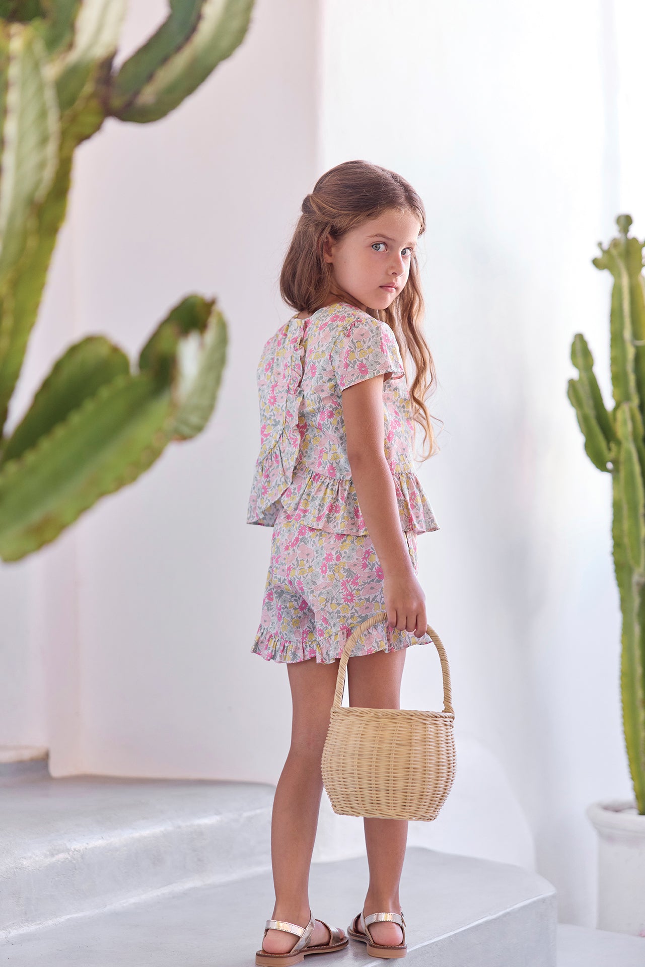 Outfit kurz – Stoff mit Zitrus-Prints Liberty