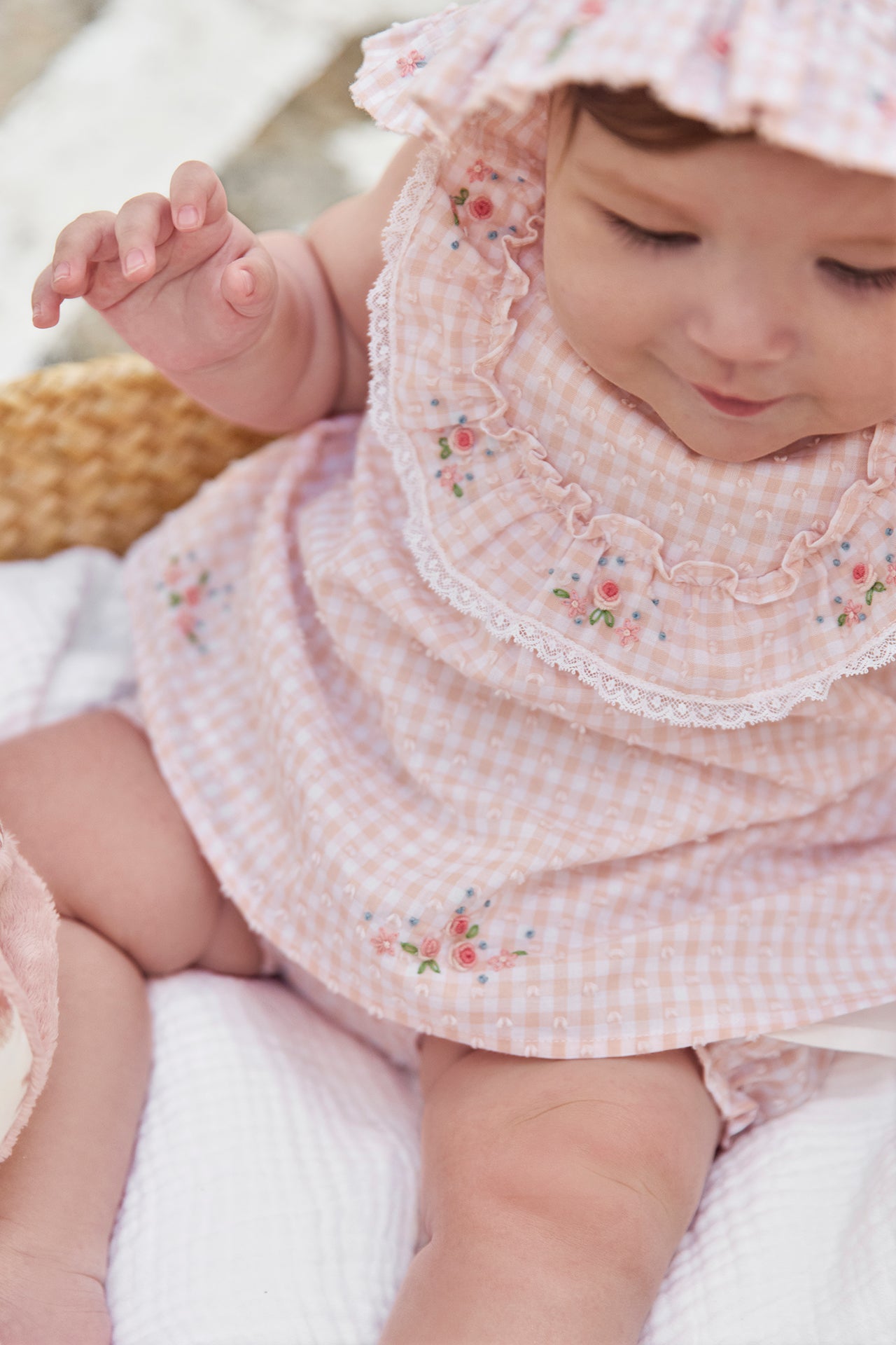 Outfit kurz - Rosa  Baumwollmuster Zweifarbiges Gingham