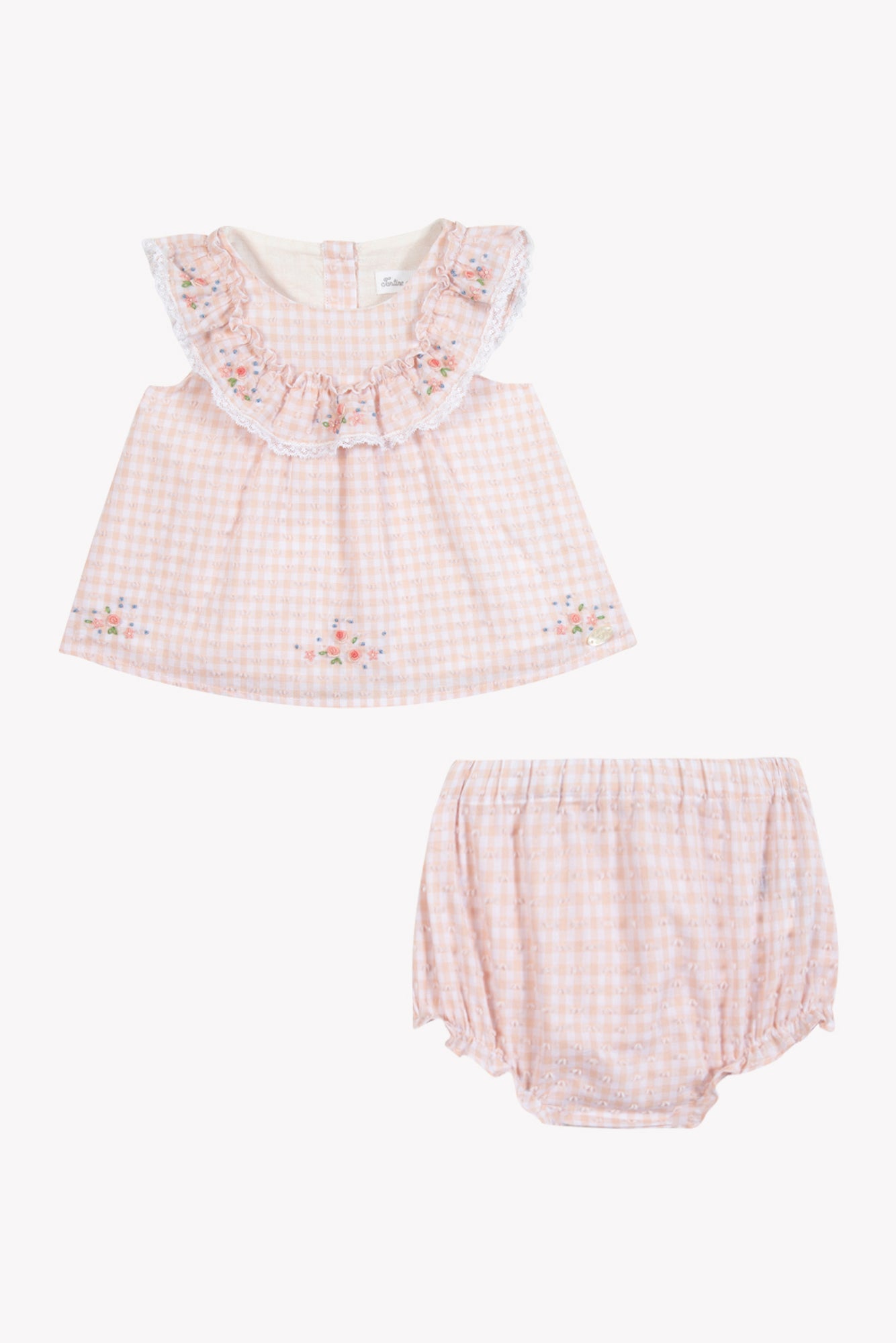 Outfit kurz - Rosa  Baumwollmuster Zweifarbiges Gingham