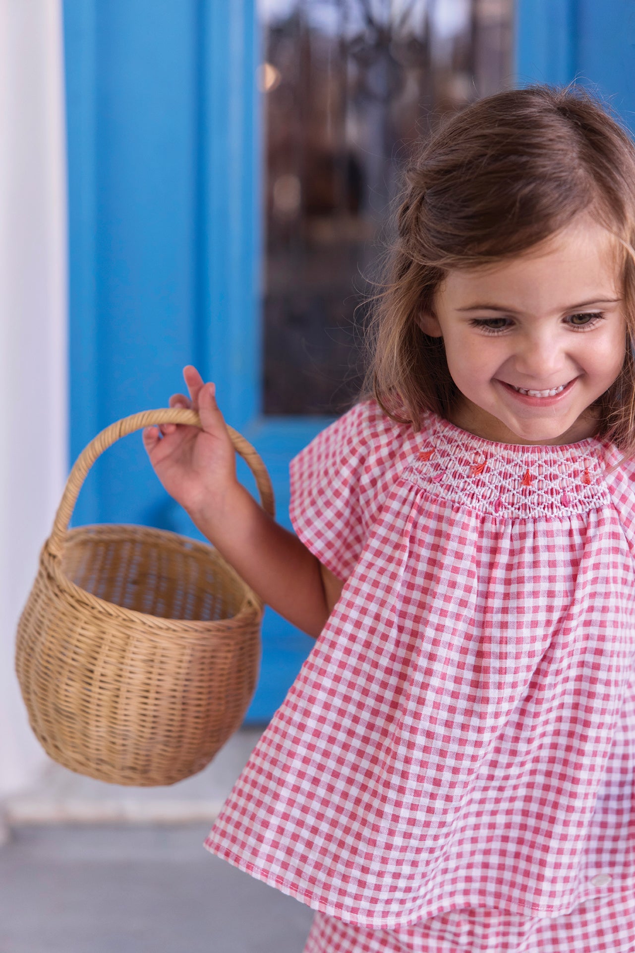 Insiemi breve - Rosa motivo in cotone Vichy