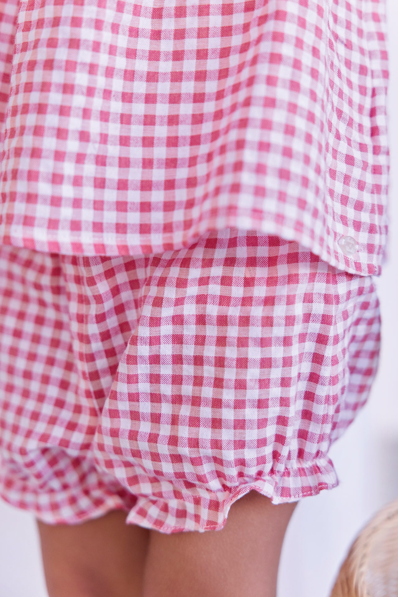 Insiemi breve - Rosa motivo in cotone Vichy