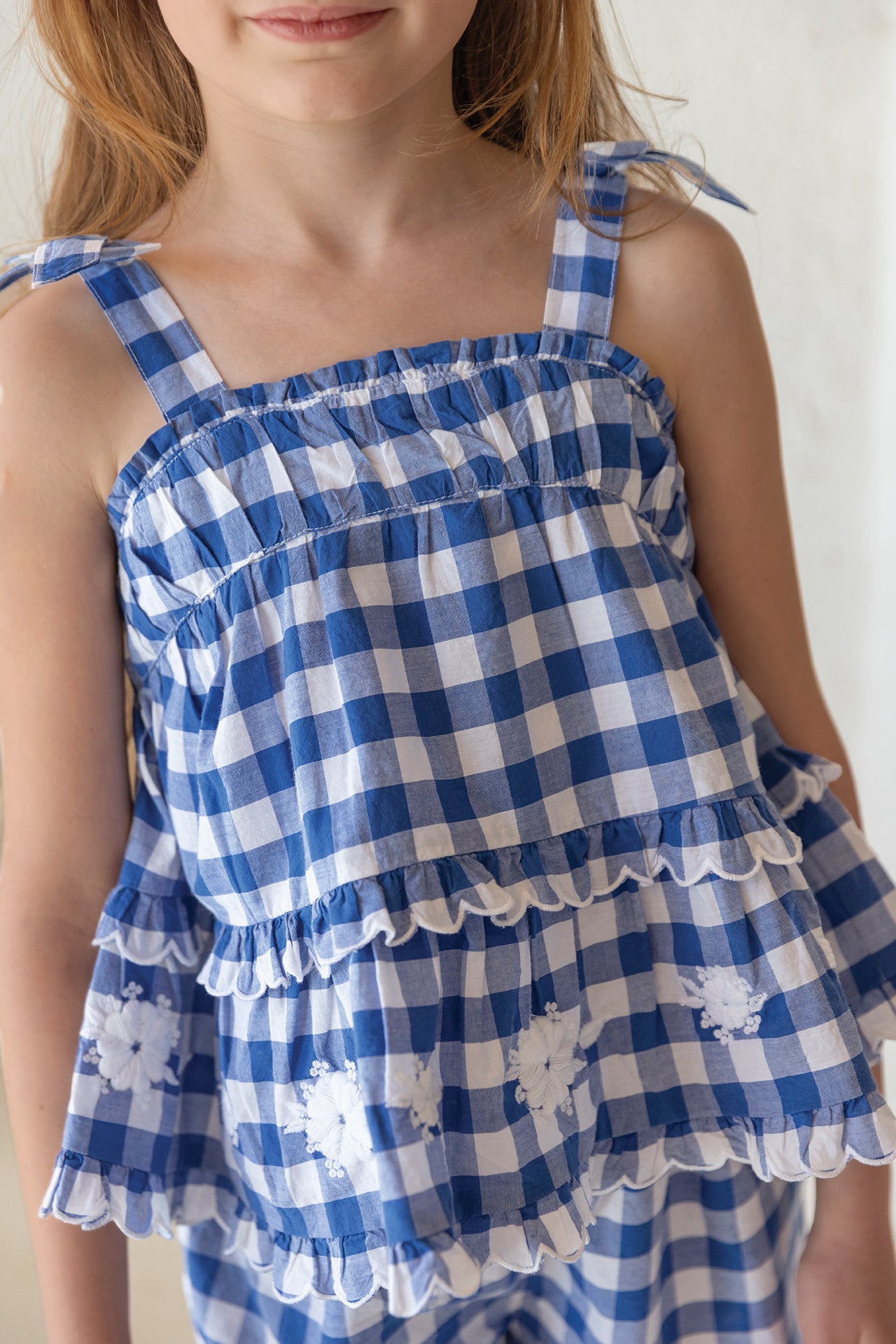 Ensemble court - Bleu électrique motif vichy