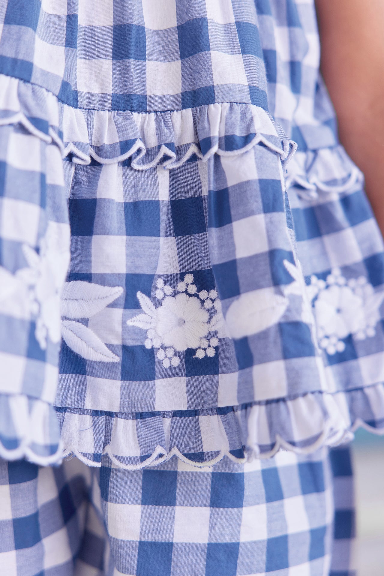 Ensemble court - Bleu électrique motif vichy