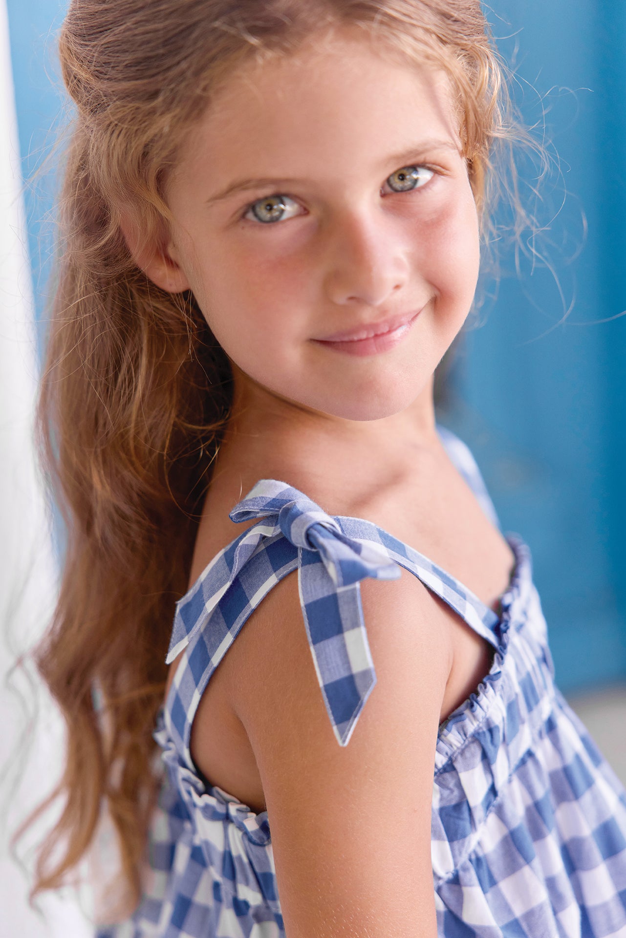 Ensemble court - Bleu électrique motif vichy