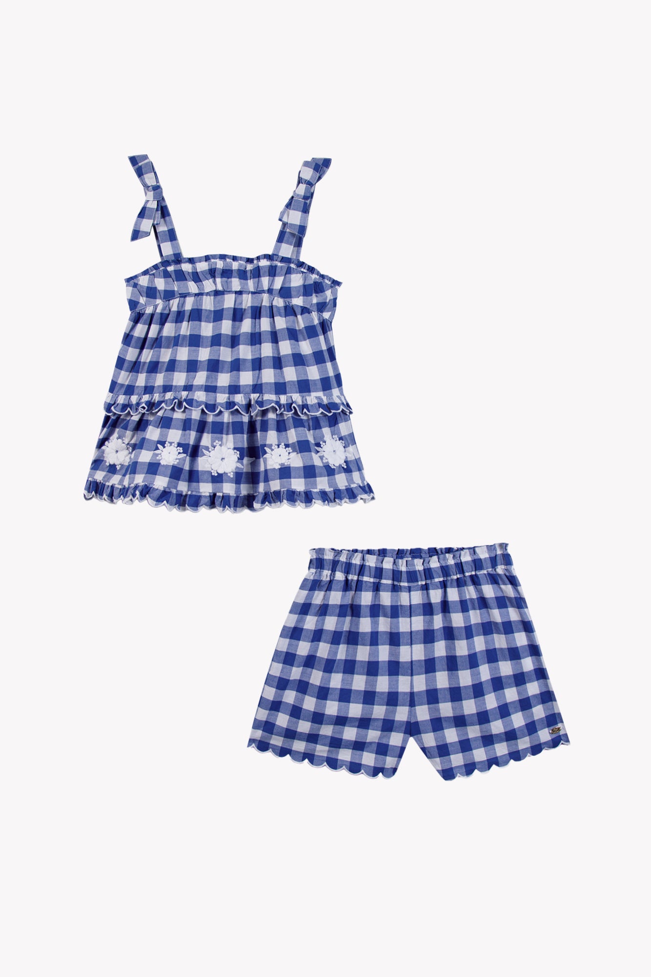 Ensemble court - Bleu électrique motif vichy