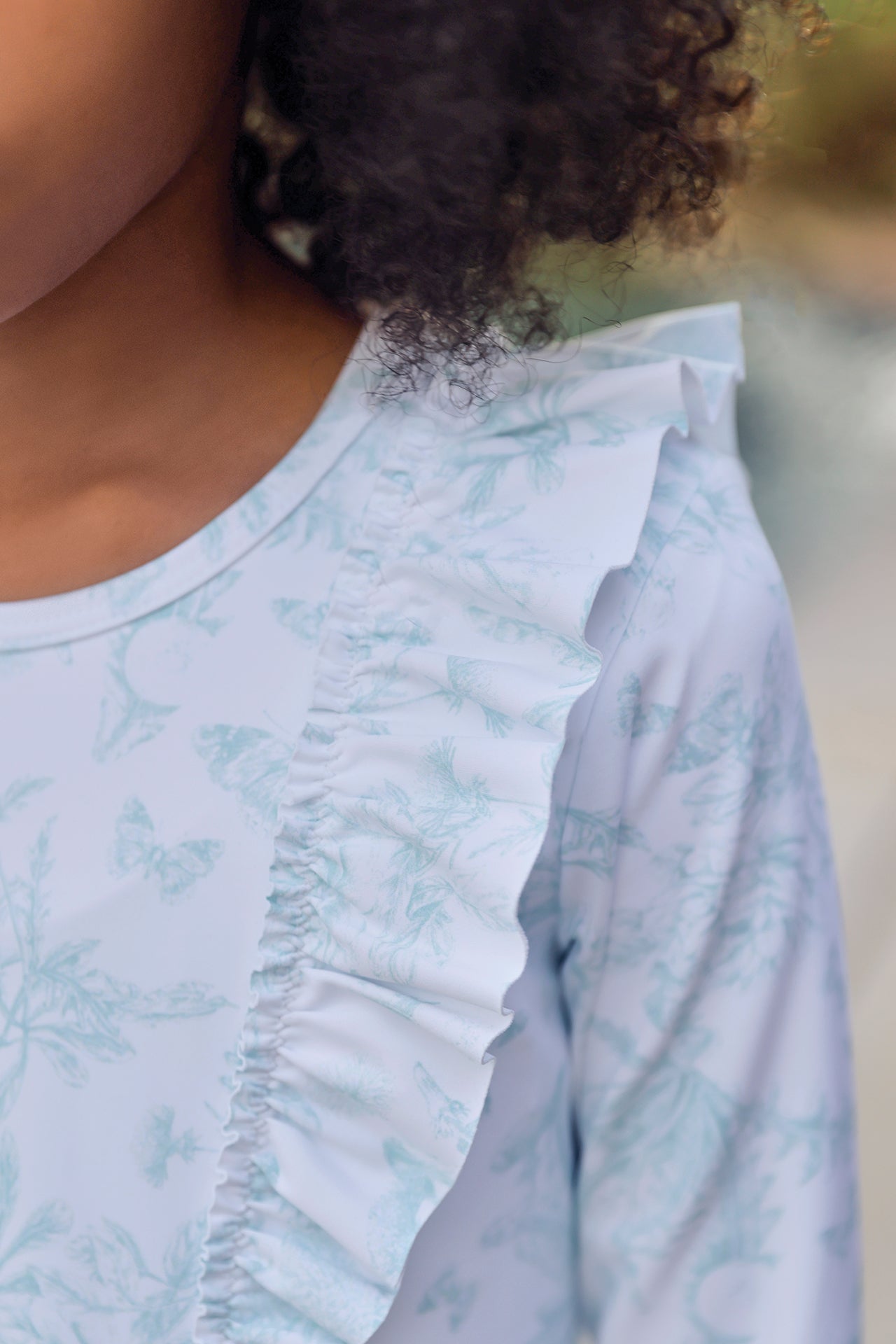 Maglietta da bagno - Verde Stampaispirazione Toile de Jouy