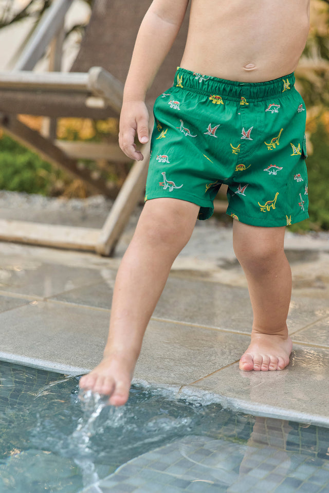 Kurze Hose Bad - Grün DruckDinosaurier - Image principale