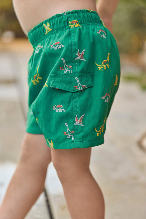Kurze Hose Bad - Grün DruckDinosaurier - Image principale