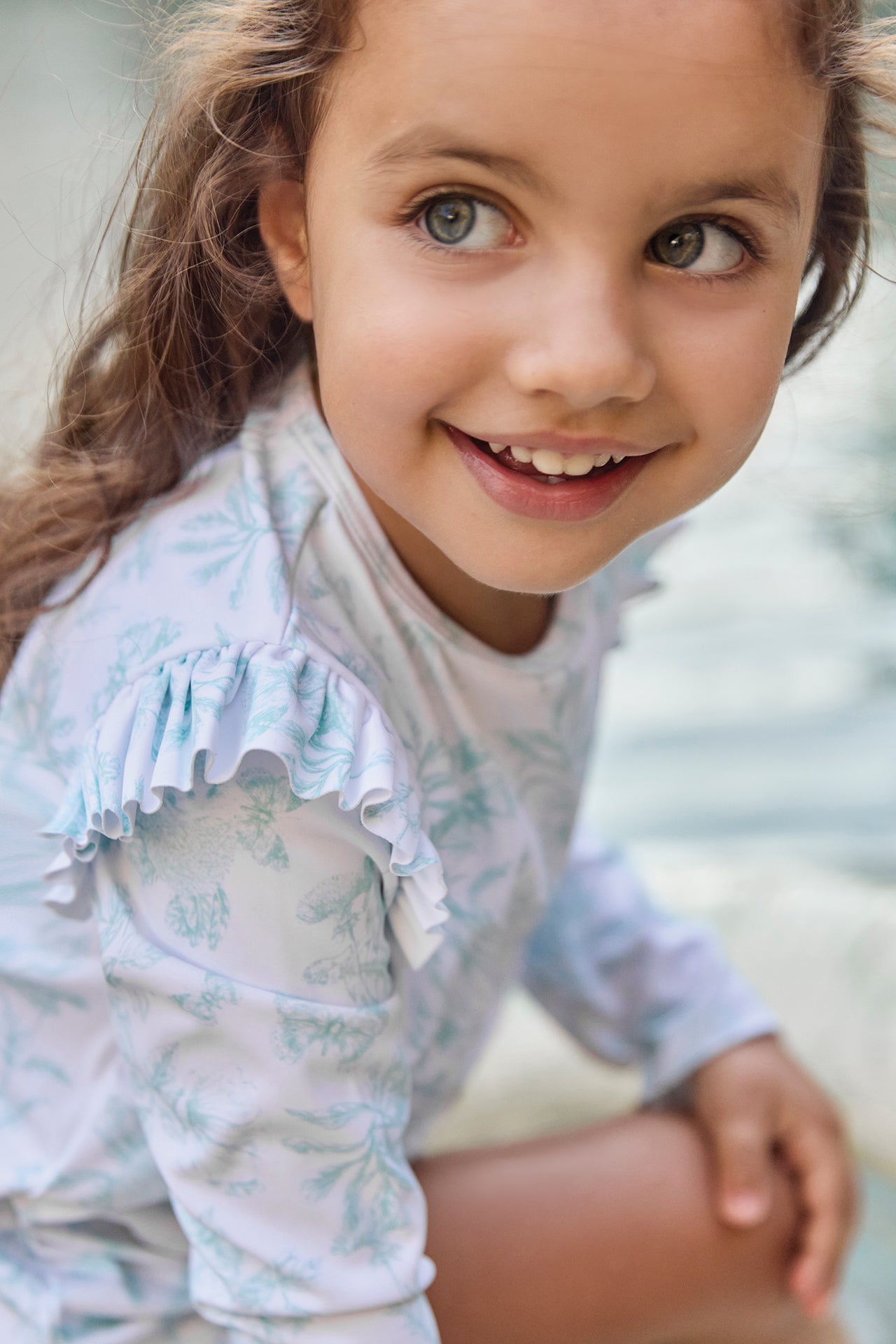 Maglietta da bagno - Verde Stampaispirazione Toile de Jouy