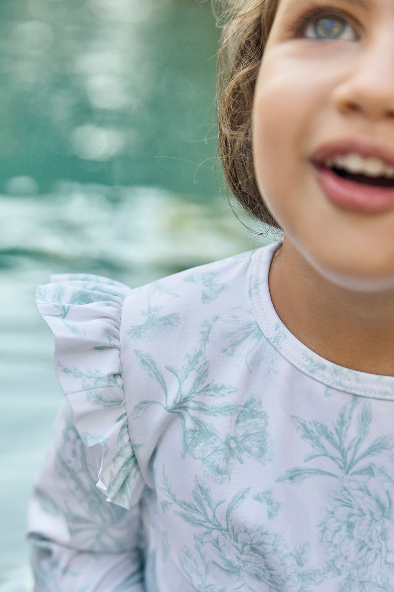 Maglietta da bagno - Verde Stampaispirazione Toile de Jouy