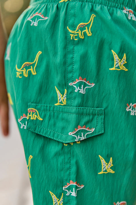 Kurze Hose Bad - Grün DruckDinosaurier - Image principale