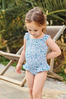 Maillot de bain - Marine imprimé tissu liberty croisé
