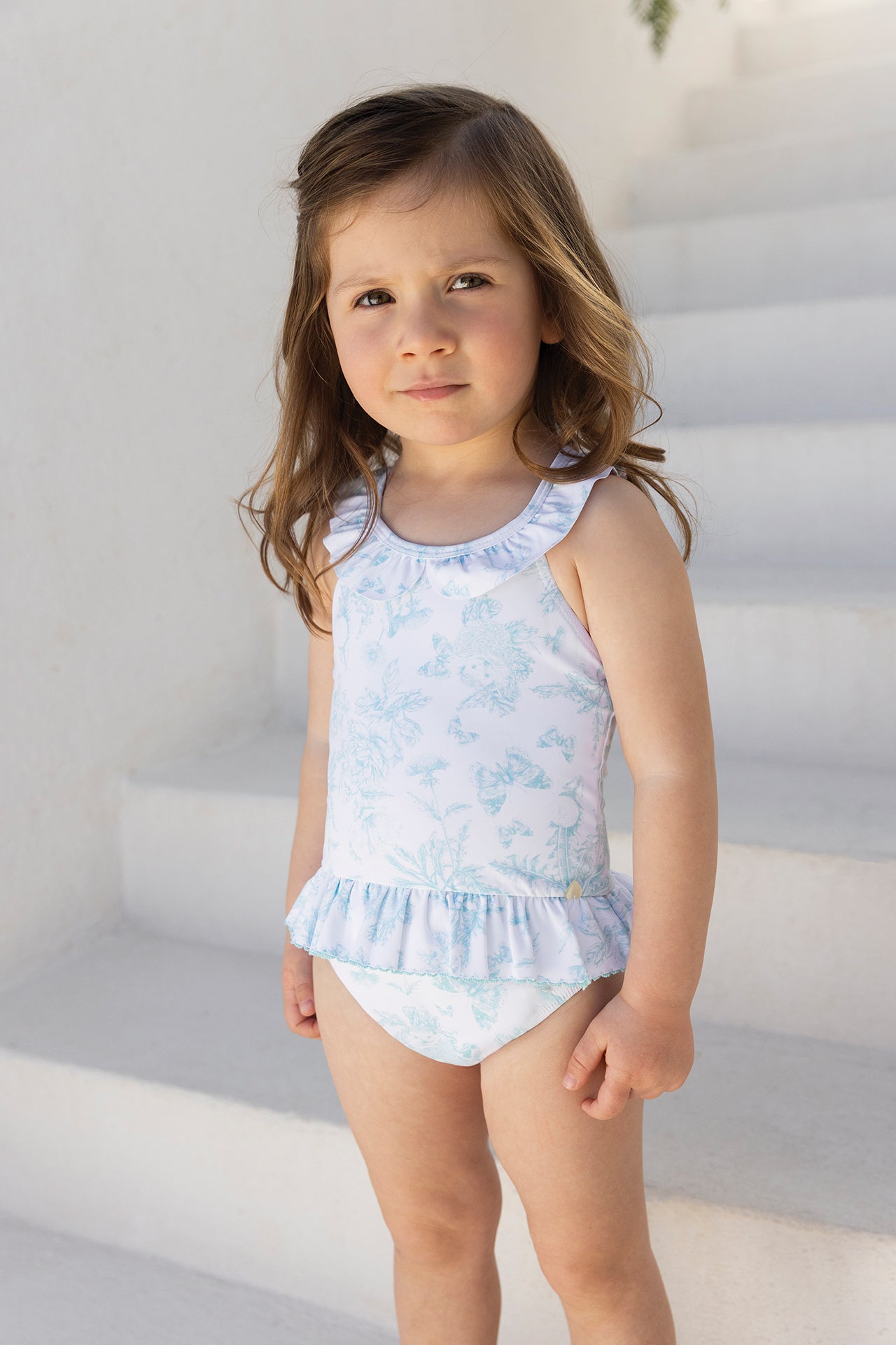 Maillot de Bain - Vert imprimé inspiration Toile de Jouy