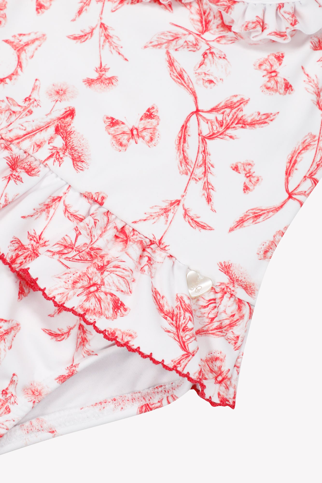 Maillot de bain - Rose imprimé inspiration Toile de Jouy