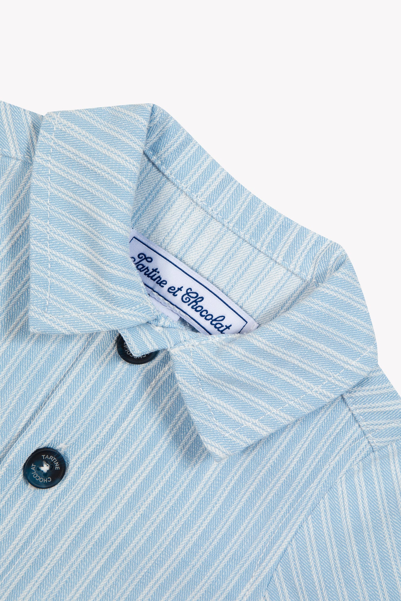 Jacke - Blau Wolkenbaumwolle Streifens