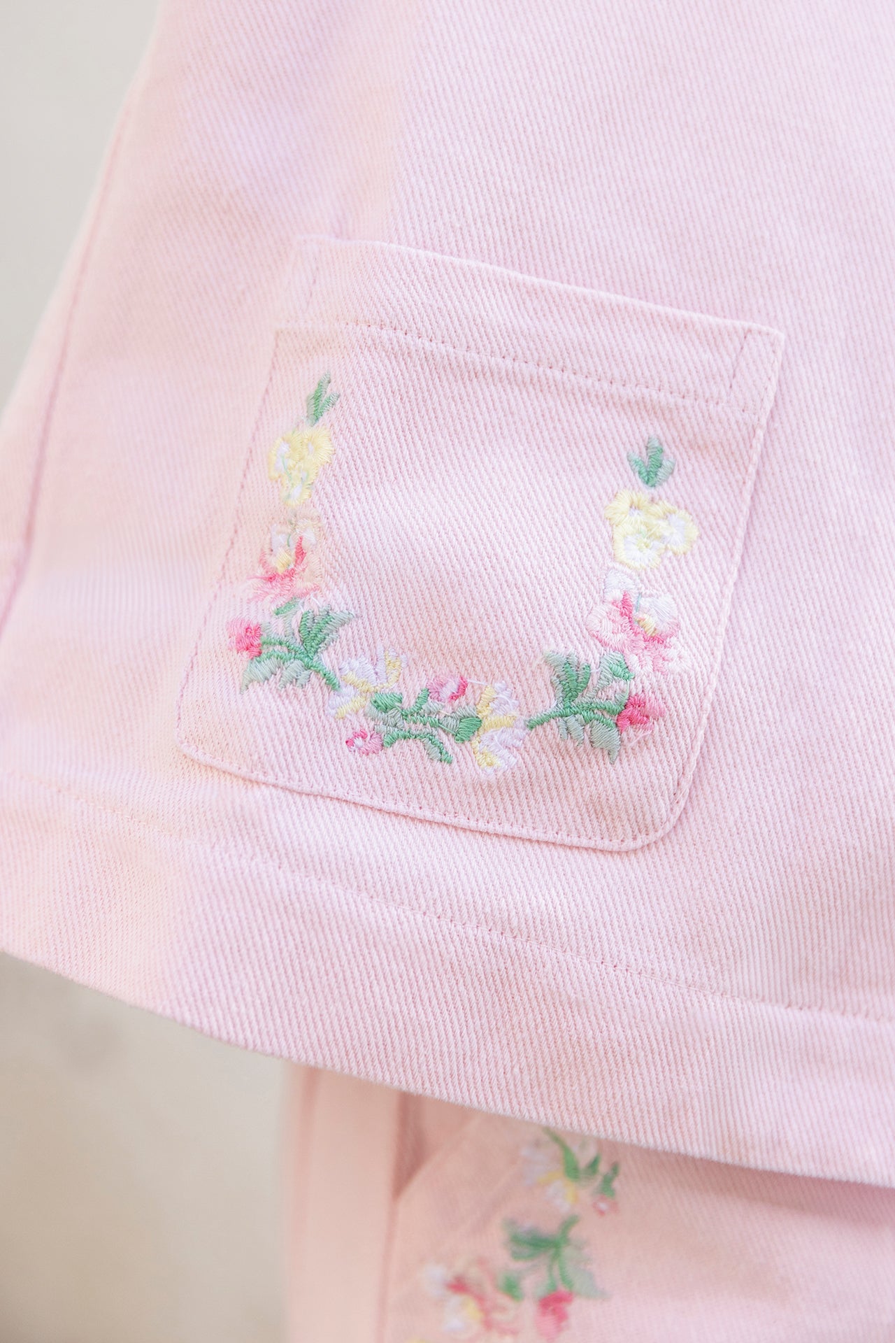 Veste - Rose coton broderie