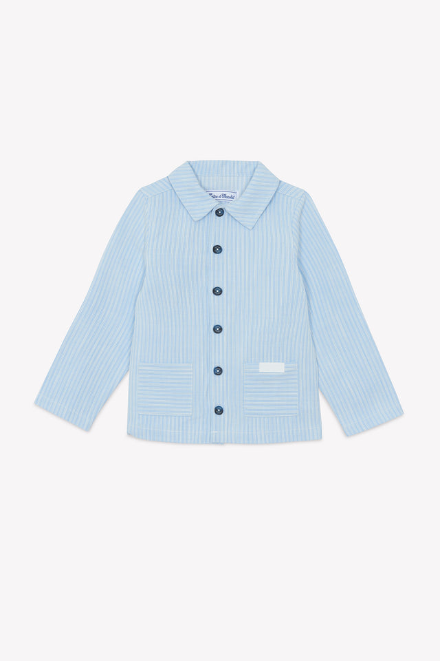 Veste - Bleu nuage rayures coton - Image principale