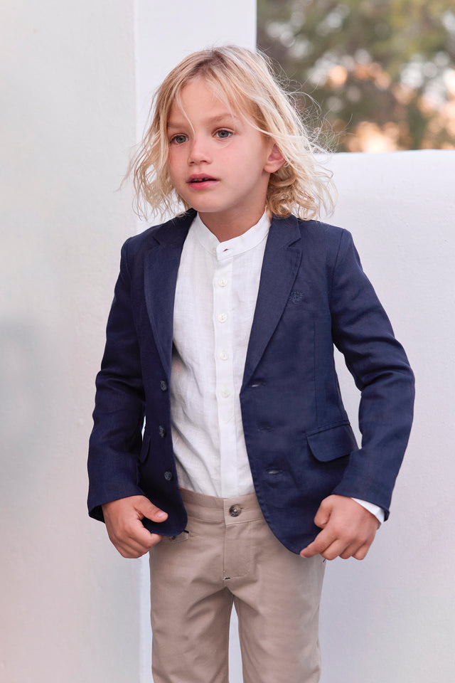 Giacca- Blu navy biancheria Cerimonia - Image principale