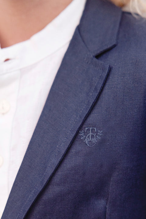 Jacke - Marineblau Leinen TC-Abzeichen - Image principale