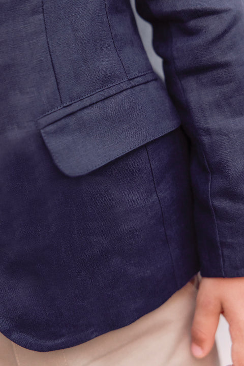 Jacke - Marineblau Leinen TC-Abzeichen - Image principale