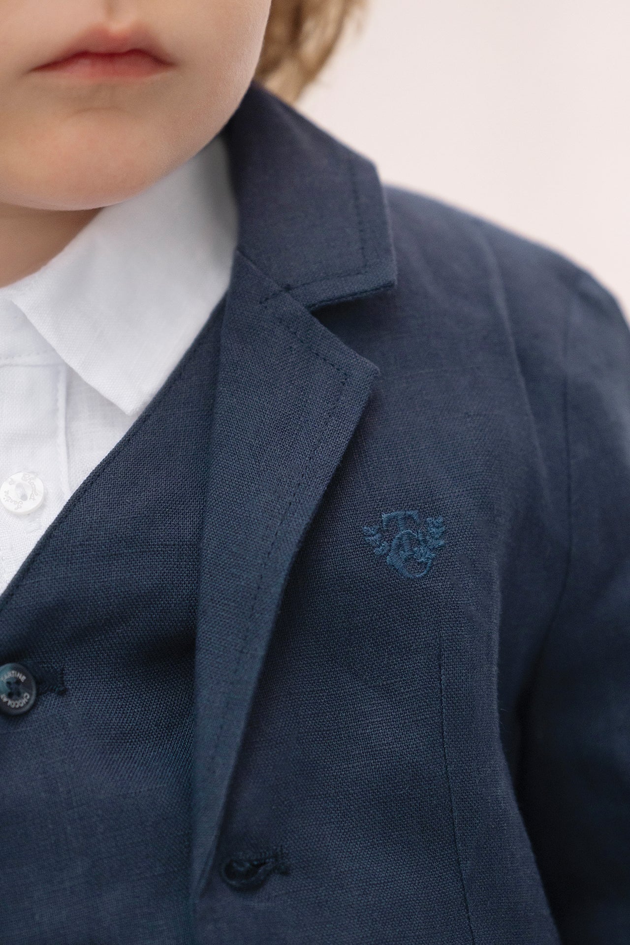 Veste - Marine lin écusson TC