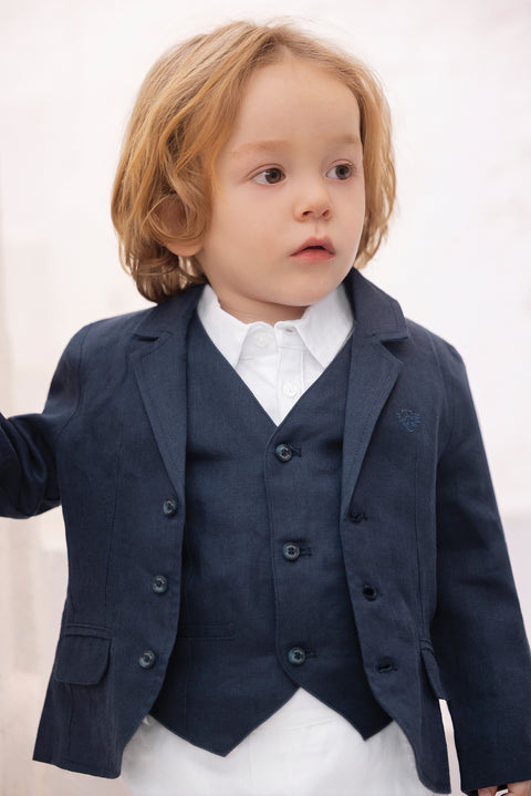 Veste - Marine lin écusson TC - Image principale