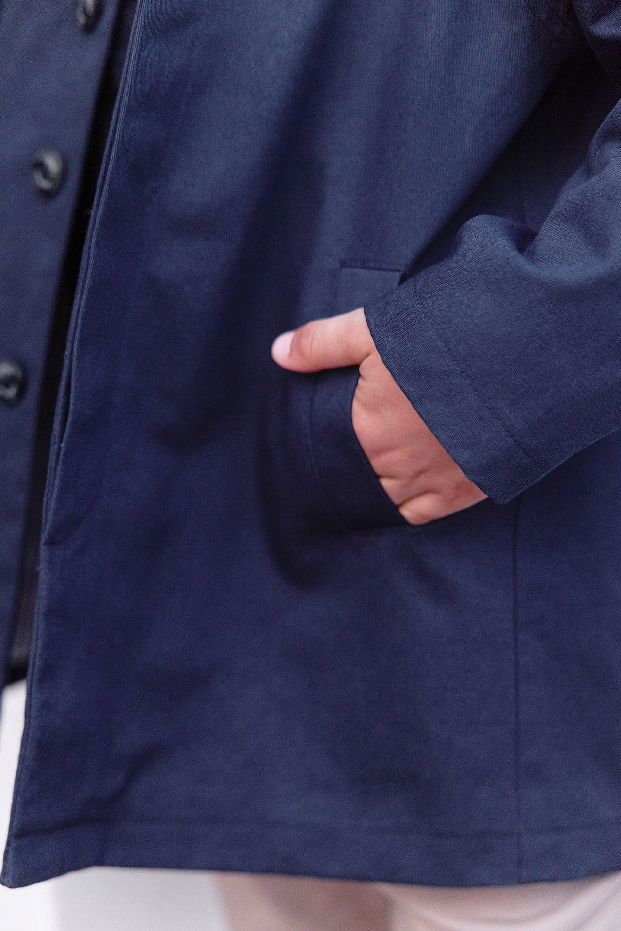 2-in-1-Trenchcoat - Marineblau Kaputze